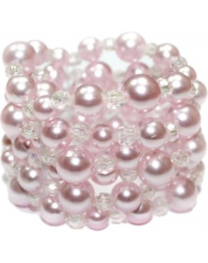 Pulsera ancha de perlas, Rosa