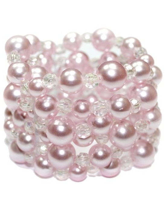 Pulsera ancha de perlas, Rosa