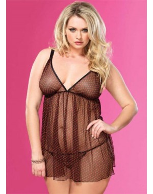 Babydoll Corazones Negro [1X-2X]