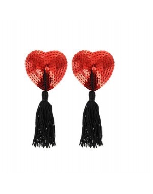 Pezoneras Corazon Lentejuelas [Rojo]