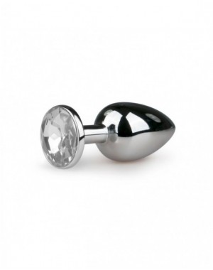 Plug Anal Metalico Mediano [Cristal Blanco]
