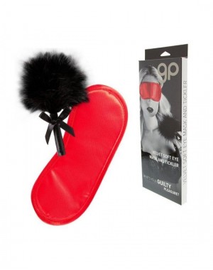 Set Mascara Roja y Plumero Negro