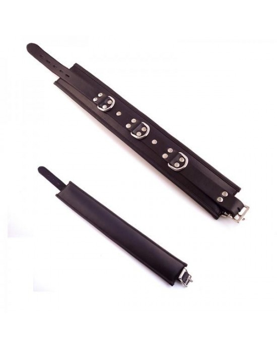 Collar de Cuero con 3 Anillas