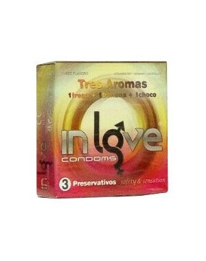 Pack 12 Condones inLove fresa, banana, choco [3und]