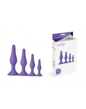 Kit 4 Plug Anales con Ventosa Nº31 [Lila]