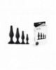 Kit 4 Plug Anales con Ventosa Nº31 [Negro]