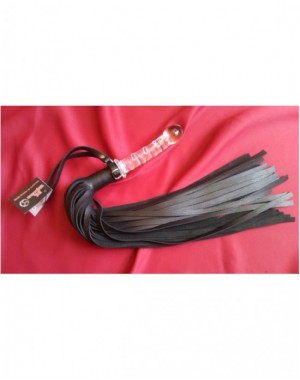 Latigo de cuero y mango de cristal