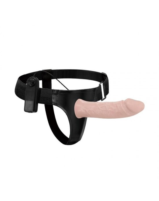 Arnes con Dildo Realistico Hueco y Vibración [15.5cm]