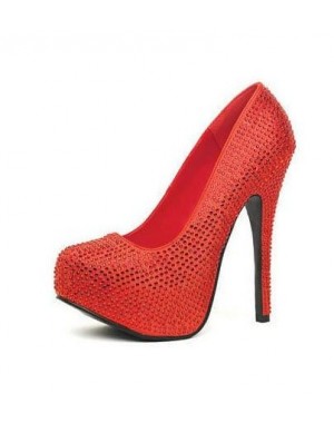 Zapatos Bombshell Pump con Strass [Rojo] [Talla6]