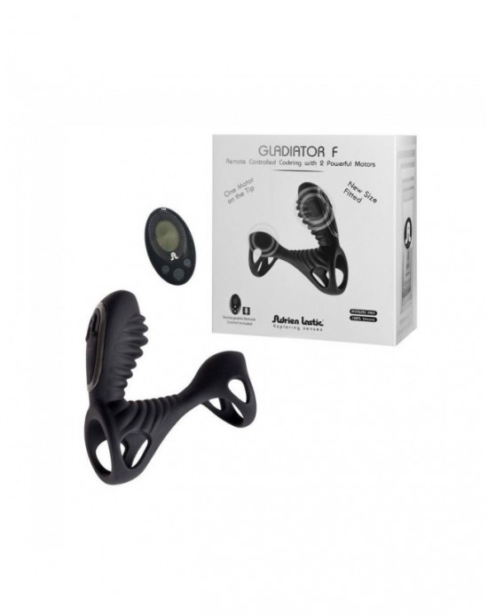 Funda Pene Vibradora y Mando Gladiator F [Negro]