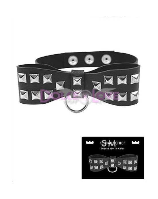 Studded Bow Tie Collar, S&M