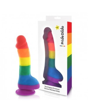 Dildo Arco Iris con Testiculos [20cm]