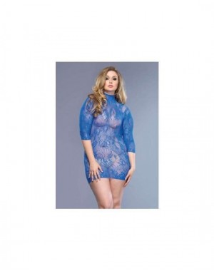 LEG AVENUE ENCAJE FLORAL [AZUL]