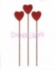 Pincho Madera con Corazón, Rojo, 12u