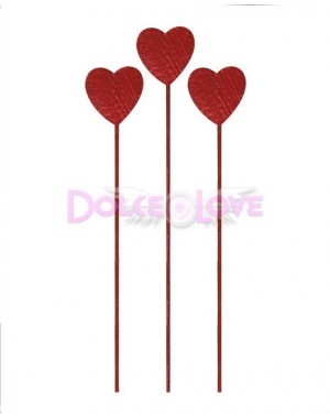 Pincho Madera con Corazón, Rojo, 12u