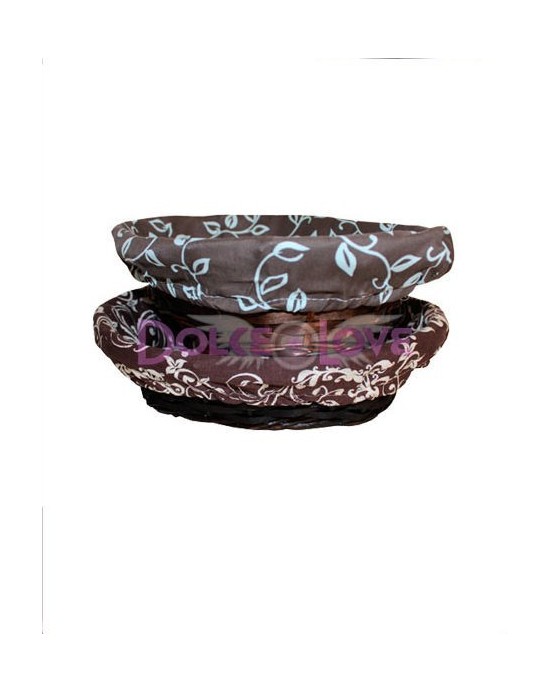 Cesta Madera-Mimbre Oval, Marrón