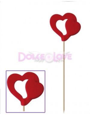 Pincho Madera con Corazón Fieltro Abierto, 24u