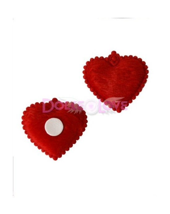 Corazón Tela con Adhesivo, 12u