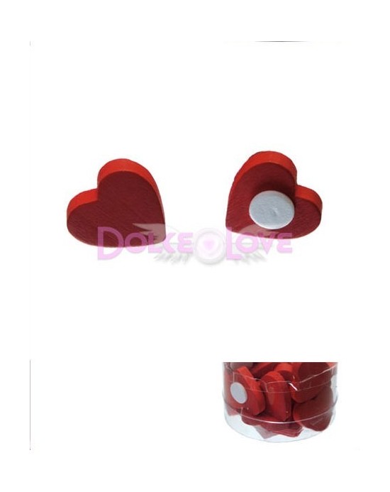Corazón Madera con Adhesivo, 12u